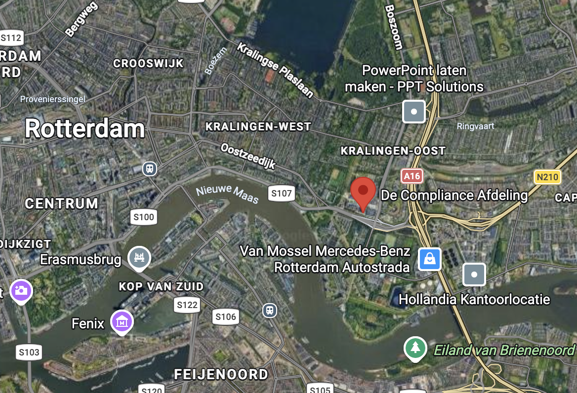 Locatie van De Compliance Afdeling in Rotterdam op Google Maps